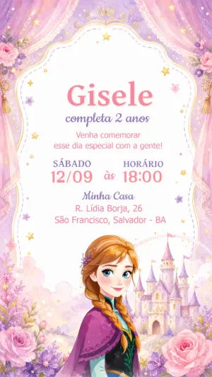 Invitación de cumpleaños Princesas – Estático – CollorGraph EDITOR