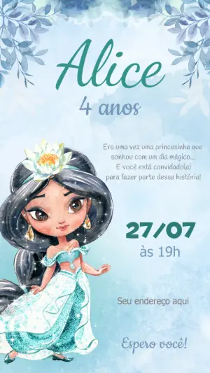 Invitación de cumpleaños Princesas – Estático – MR Produções