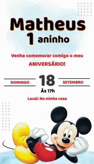 Mickey Mouse Birthday Invitation – Static – Fernando Martins