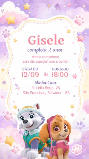 Invito di compleanno Paw Patrol – Statico – CollorGraph EDITOR