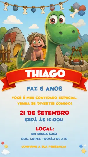 Invitación de cumpleaños Dinosaurio – Estático – CollorGraph EDITOR