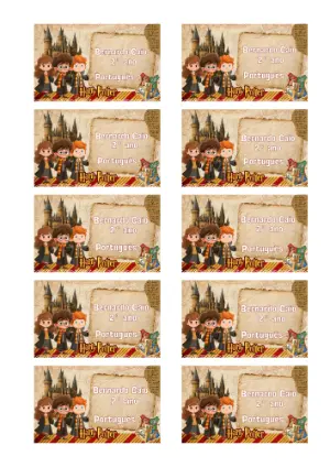 Etiqueta Escolar Harry Potter Infantil Editável
