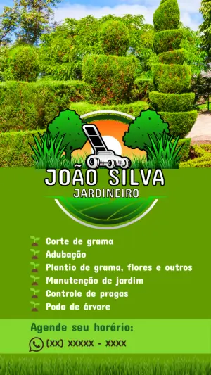 Cartão de Visita Jardineiro Profissional para Editar Online