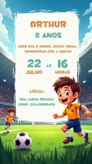 Soccer Birthday Invitation – Static – Gisele