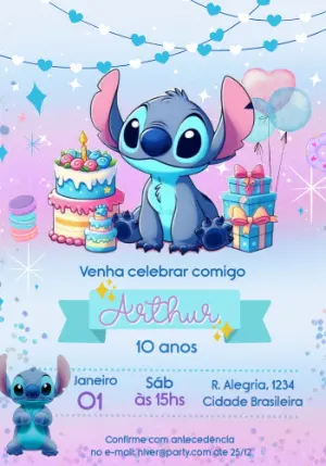 Invitación de cumpleaños Stitch – Estático – Osvaldo