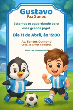 Soccer Birthday Invitation – Static – Convites Digitais Exclusivos