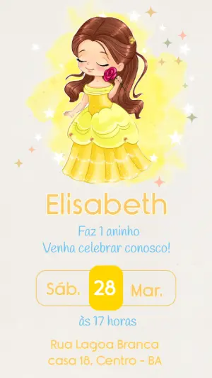 Invitación de cumpleaños Princesas – Estático – CollorGraph EDITOR