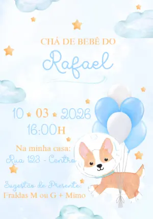 Invito baby shower – Statico – Convites e Artes Digitais