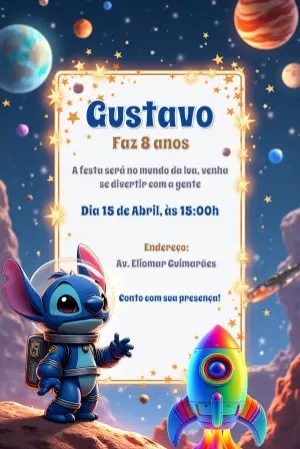 Invitación de cumpleaños Stitch – Estático – Gisele