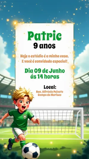 Soccer Birthday Invitation – Static – CollorGraph Convites