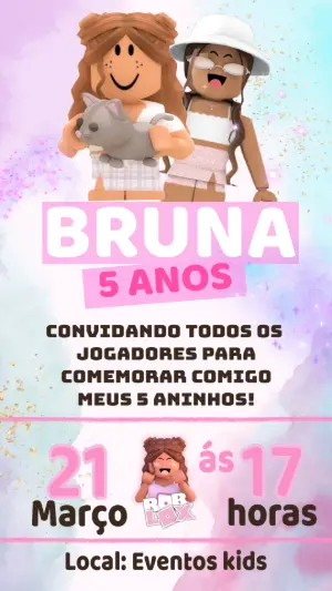 Invitación de cumpleaños Roblox – Estático – Color Art Studio