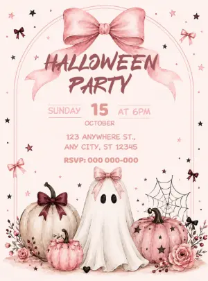 Editable Zombie Halloween Party Invitation Template