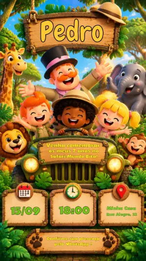 Safari Birthday Invitation – Static – Felicity Artes