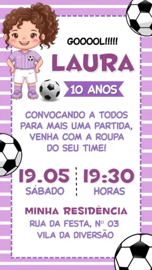 Soccer Birthday Invitation – Static – Convide aê!