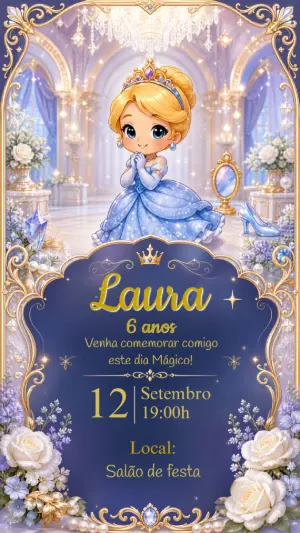 Invitación de cumpleaños Princesas – Estático – Joice Personartes