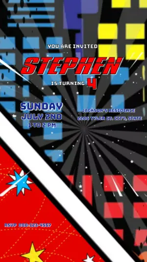 Animated Thor Birthday Video Invitation | Editable Superhero Template