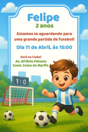 Soccer Birthday Invitation – Static – Convites Digitais Exclusivos