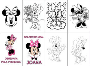 Livrinho de Colorir Minnie Mouse Editável para Imprimir