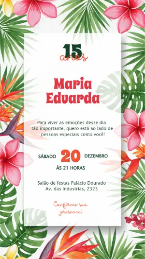 Quinceañera Invitation – Static – Convite digital - Edite você mesmo
