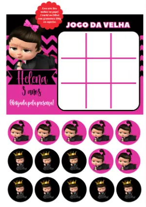 Jogo da Velha Poderosa Chefinha para Editar e Imprimir