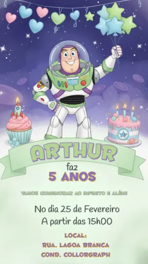 Invitation d'anniversaire Toy Story – Statique – CollorGraph Convites