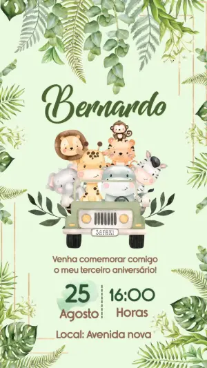 Safari Birthday Invitation – Static – Color Art Studio