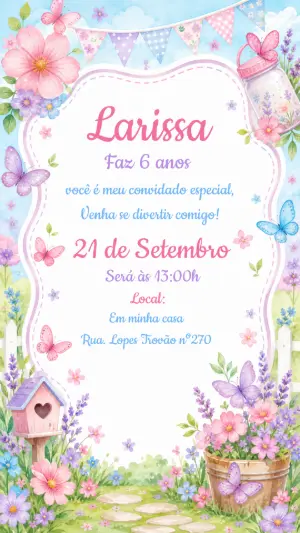 Invitación de cumpleaños Jardín encantado – Estático – CollorGraph EDITOR