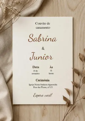 Convite de Casamento Rústico Elegante para Editar
