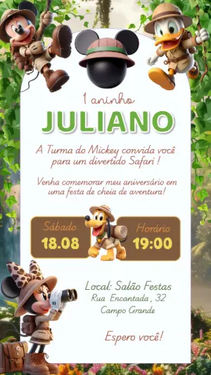 Safari Birthday Invitation – Static – Felicity Artes
