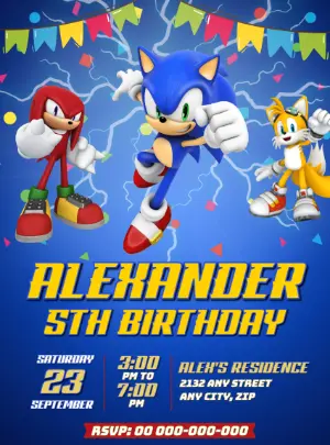 Convite Sonic – Estático – Decore Arte