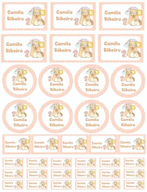 Kit de Etiquetas Escolares Capivara Fofa para Editar e Imprimir