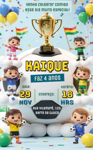 Soccer Birthday Invitation – Static – PrestigioMkt