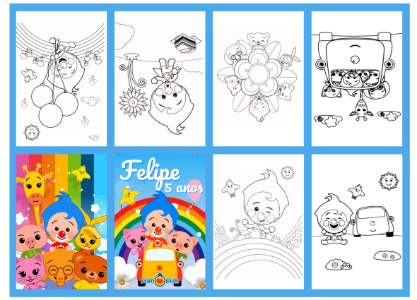 Lembrancinha Plim Plim: Mini Livro de Colorir Editável