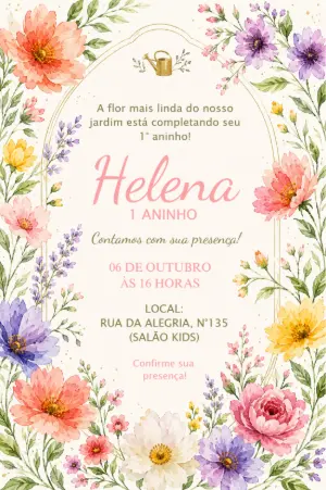 Invitación de cumpleaños Jardín encantado – Estático – Borboleta Convites