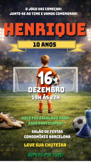 Soccer Birthday Invitation – Static – Convite digital - Edite você mesmo