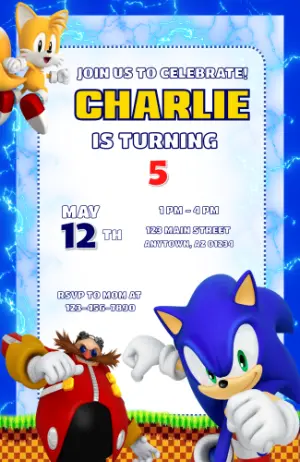 Convite Sonic – Estático – Felicity Artes