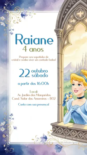 Invitación de cumpleaños Princesas – Estático – CollorGraph Convites