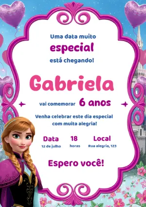 Invitación de cumpleaños Princesas – Estático – KC Design