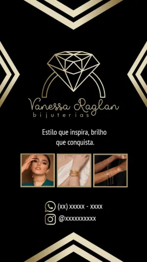 Cartão de Visita Bijuteria Elegante para Editar Online