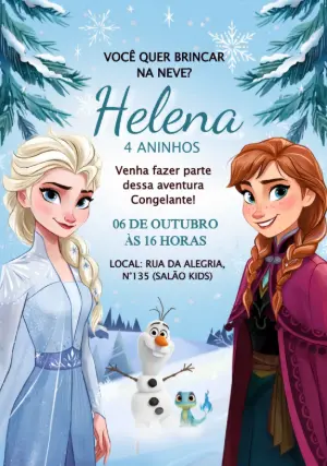 Frozen Birthday Invitation – Static – Borboleta Convites