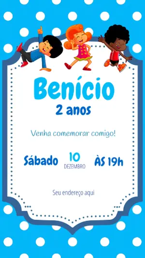 Convite Aniversário 3 Palavrinhas com Personagens para Editar