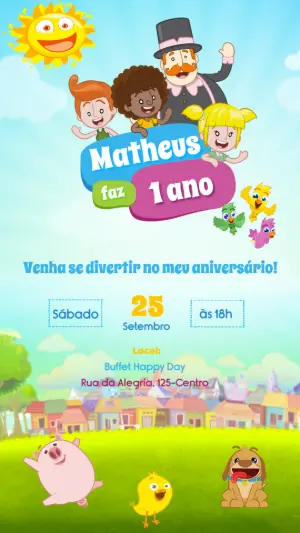 Convite de Aniversário Mundo do Bita para Editar Online