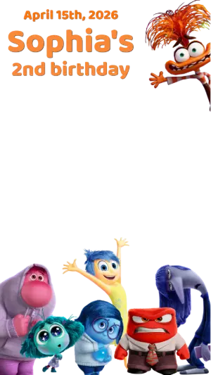 Colorful Inside Out Birthday Photo Frame Editable