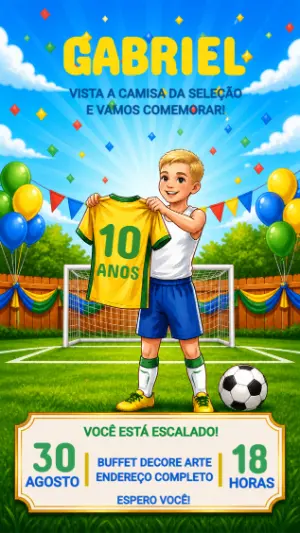 Soccer Birthday Invitation – Static – Decore Arte