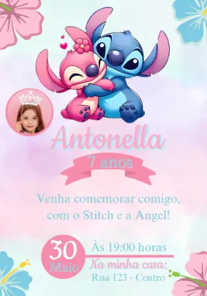 Invitación de cumpleaños Stitch – Estático – Convites e Artes Digitais