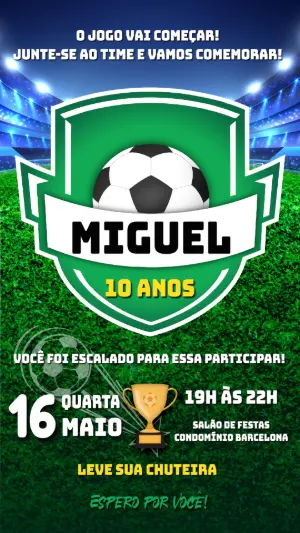 Soccer Birthday Invitation – Static – Convite digital - Edite você mesmo