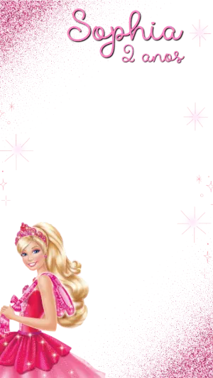 Moldura para Stories Barbie Rosa com Glitter para Editar