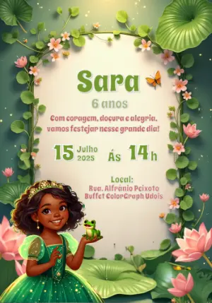 Invitación de cumpleaños Princesas – Estático – CollorGraph Convites