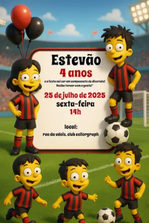 Soccer Birthday Invitation – Static – Convites Digitais Exclusivos
