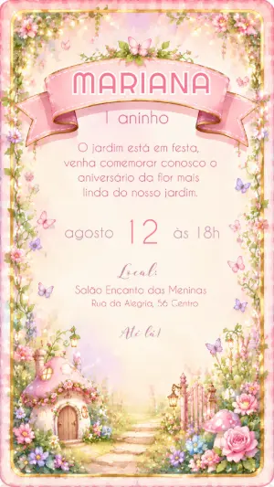 Invitación de cumpleaños Jardín encantado – Estático – Felicity Artes
